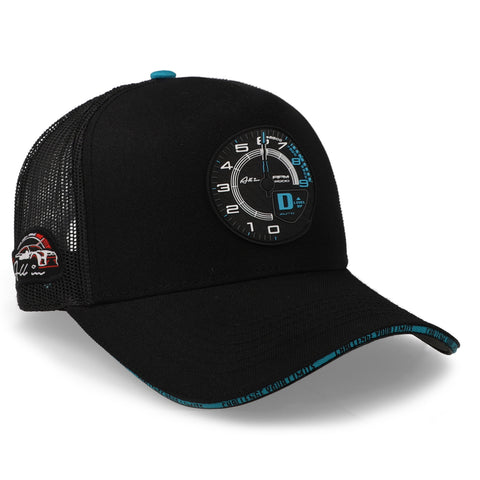 Gorra All In Horsepower Trucker Negra Azul Unitalla