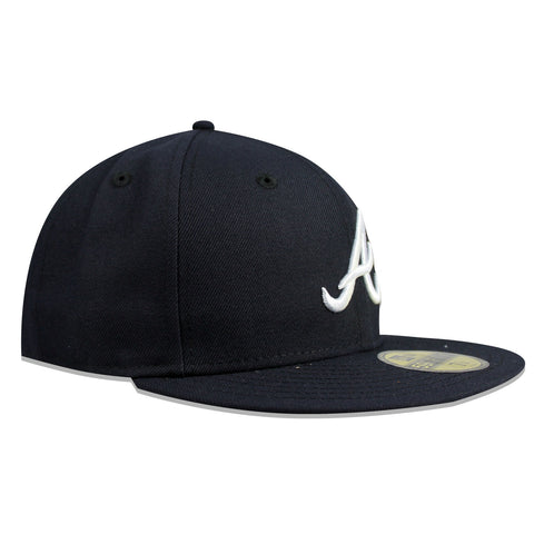 Gorra New Era 59 Fifty MLB Braves Road Azul Cerrada