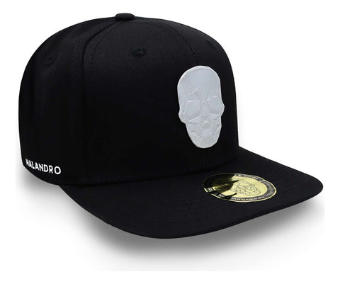 Gorra Malandro White Skull Plate Negro Unitalla