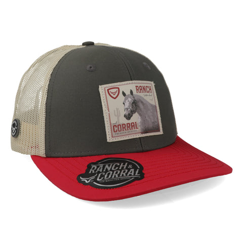 Gorra Ranch & Corral Equus Appaloosa Olivo/Rojo Unitalla
