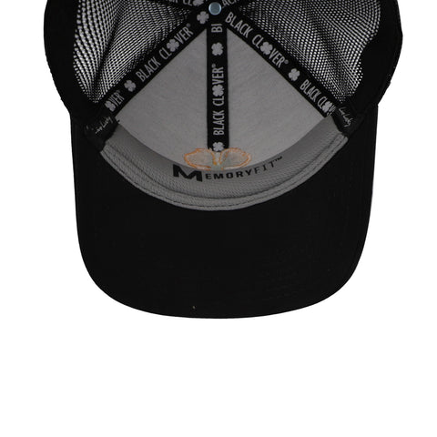 Gorra Black Clover Lucky Mesh Mango Negro Cerrada