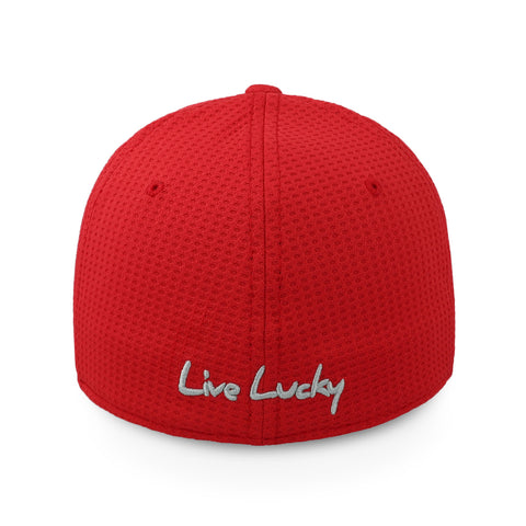 Gorra Black Clover Flex Waffle 13 Gris Rojo Cerrada