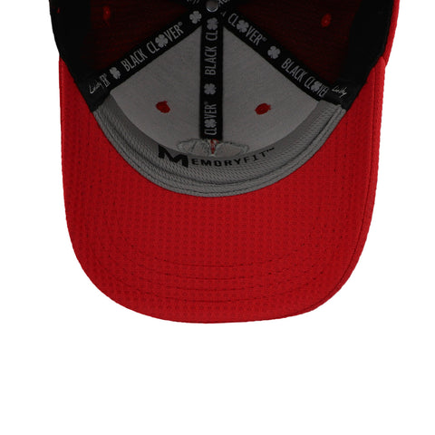 Gorra Black Clover Flex Waffle 13 Gris Rojo Cerrada