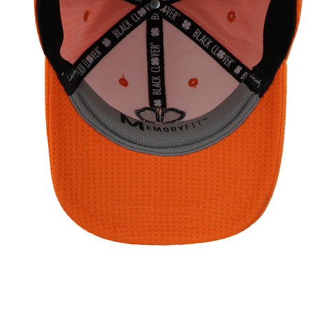 Gorra Black Clover Flex Waffle 14 Gris Negro Naranja Cerrada