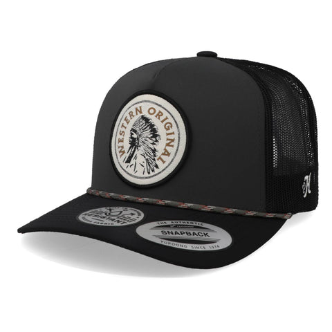 Gorra Hooey Quanah 5 Panel Trucker Negro Unitalla