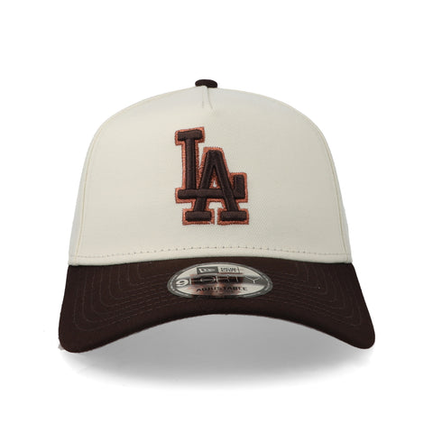 Gorra New Era 9Forty MLB Dodgers Blanco Crema Café Unitalla