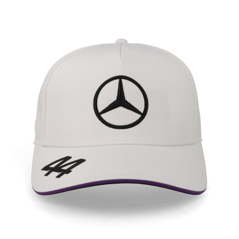 Gorra Stichd Mercedes F1 Hamilton Trucker Blanca Unitalla