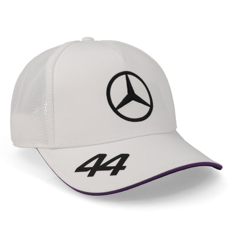 Gorra Stichd Mercedes F1 Hamilton Trucker Blanca Unitalla