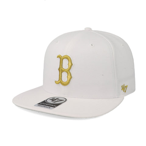 Gorra '47 MLB Red Sox White Metallic Plana Blanco Unitalla