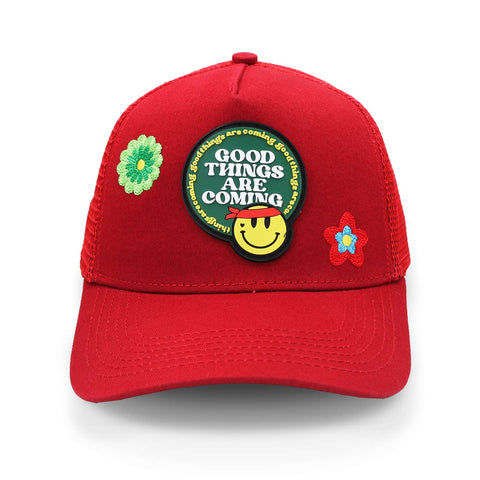 Gorra Problematic Chiquete Good Things Trucker Rojo Unitalla