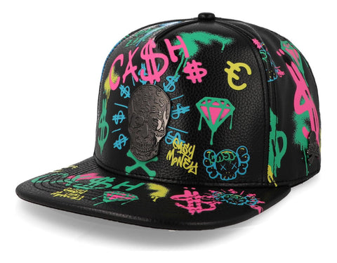 Gorra Cash Only 23 Full Print Skull Skin Multi Negro Unitall