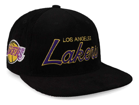 Gorra Mitchell & Ness NBA Lakers Cord Script Snapback Negro