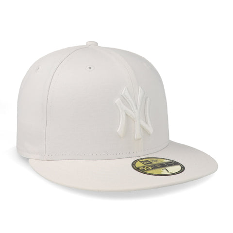 Gorra New Era 59 Fifty MLB Basic Yankees Blanco Cerrada