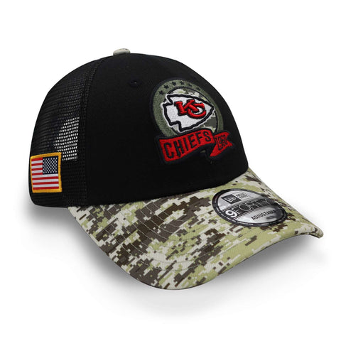 Gorra New Era 9 Forty NFL Salute Service 22 Chiefs Negro Uni