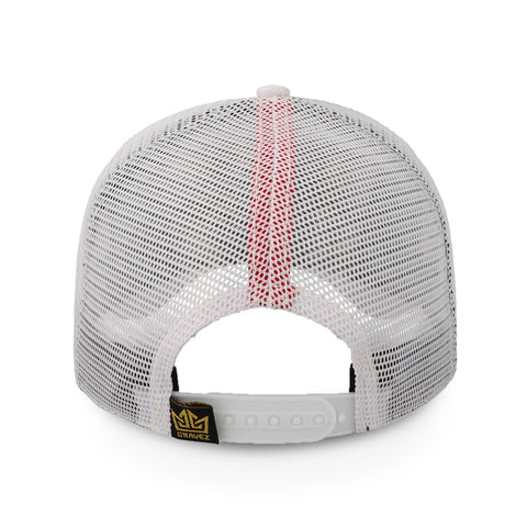 Gorra All In Chavez Golden Curva Trucker Blanca Unitalla