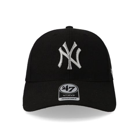 Gorra '47 MLB Yankees Metallic MVP Negro/Blanco Unitalla
