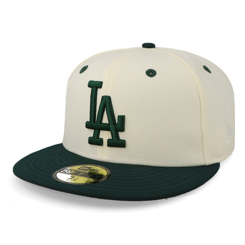 Gorra New Era 59 Fifty MLB Dodgers Rusty Chrome Blanco