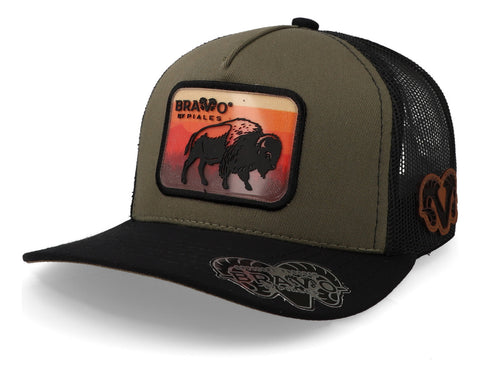Gorra Piales Bison Br-0003 Olivo Unitalla